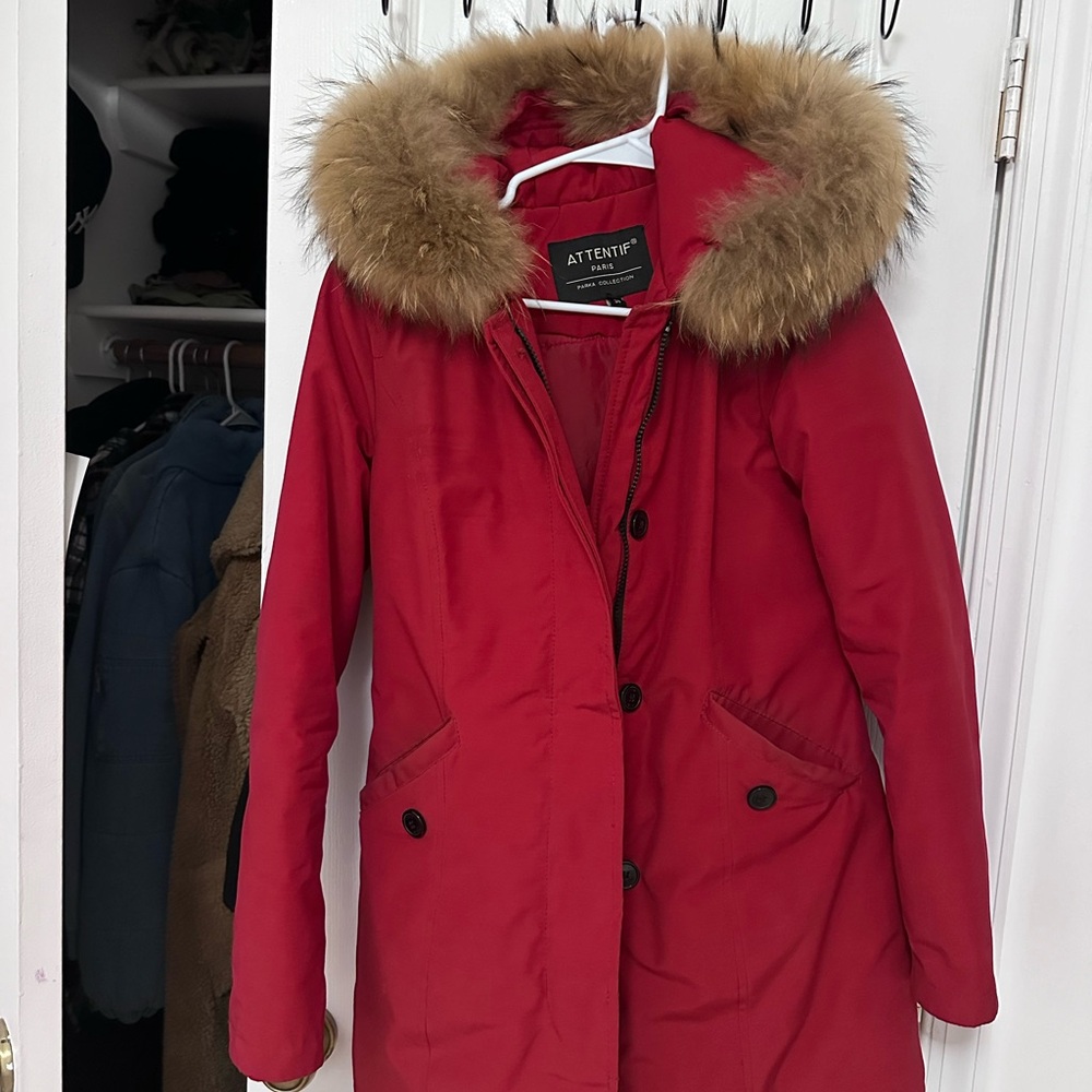 Warm parka with real fur